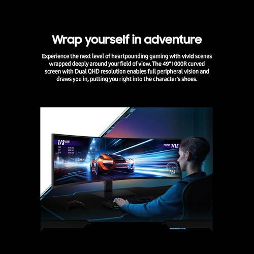 49" DQHD 1000R Curved Gaming Monitor, 240Hz, 1ms(GtG), DisplayHDR 1000 L14415