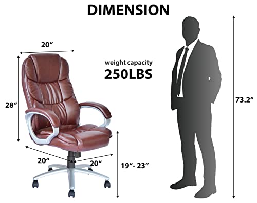 Big and Tall High Back Leather Office Chair with Armrest O2622