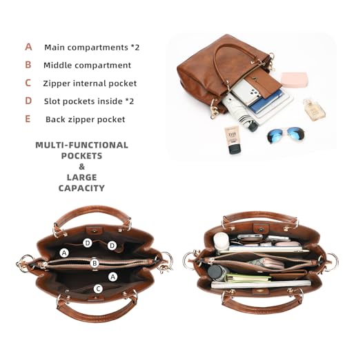 PU Leather Top Handle Satchel Shoulder Bag Tote Bag O416989