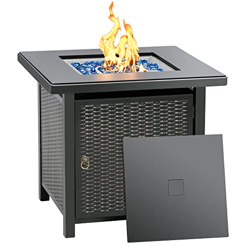 Black 28 inch Propane Fire Pit Table H16682