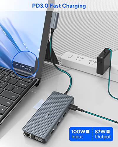 11 in 2 USB C Docking Station for Surface Pro 7, Grey K876