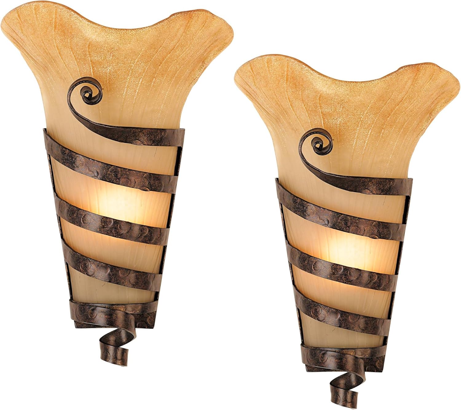 Set of 2 Rust Wall Light Sconces R680541