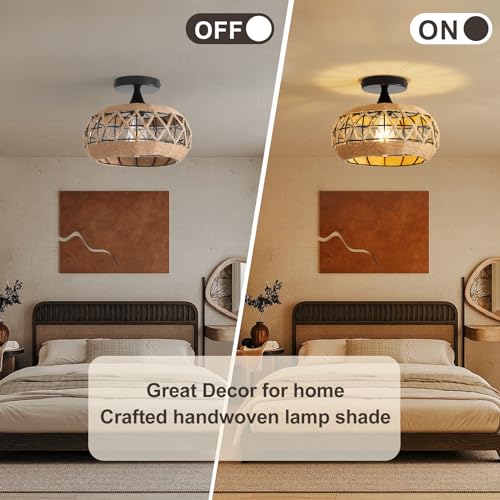 13" Flush Mount Natural Capiz Shell Ceiling Light 3 Light Mini Chandelier Gold Crystal W871341
