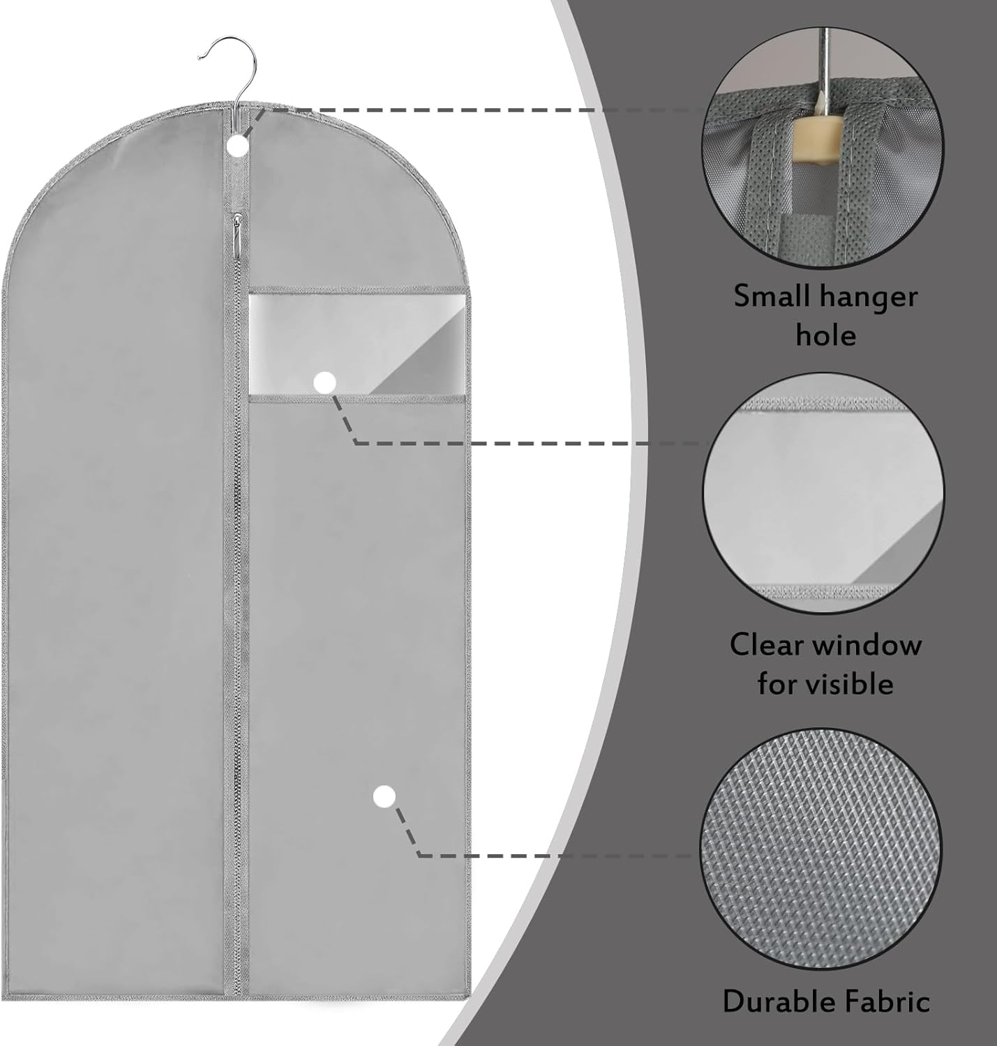 45'' Grey Garment Bag for Gowns W53767