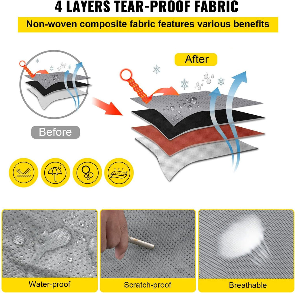 Upgraded Non-Woven 4 Layers Teardrop Trailer Cover with Storage Bag I402497