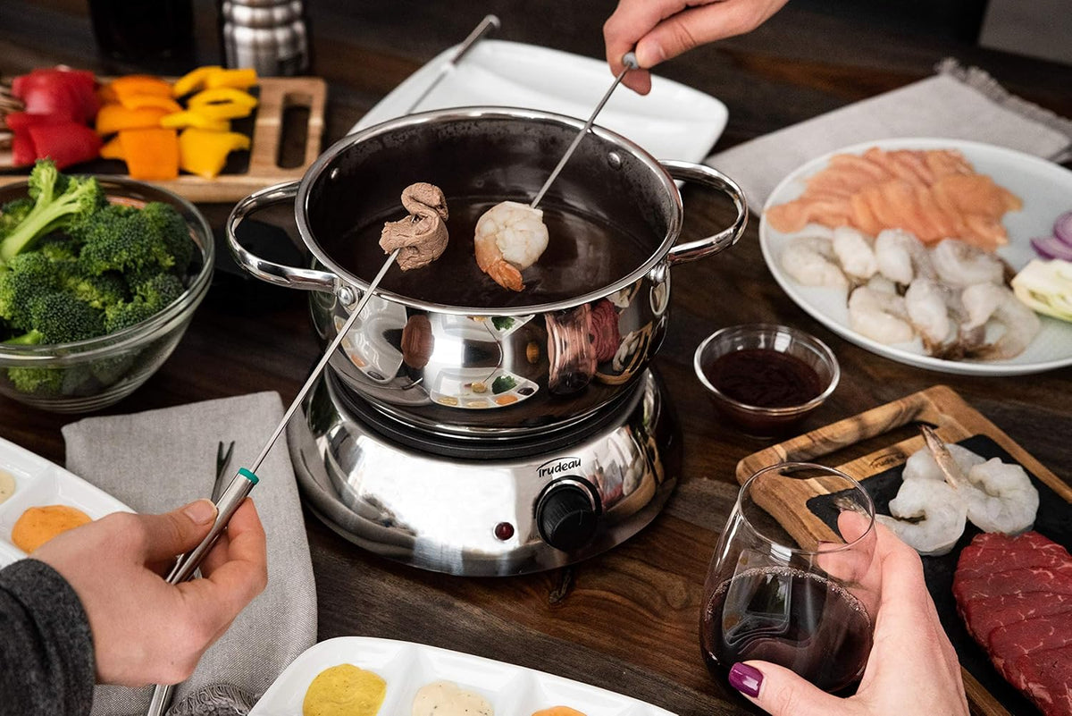 3-in-1 Electric Fondue Set, 81 Ounce, Silver A2276
