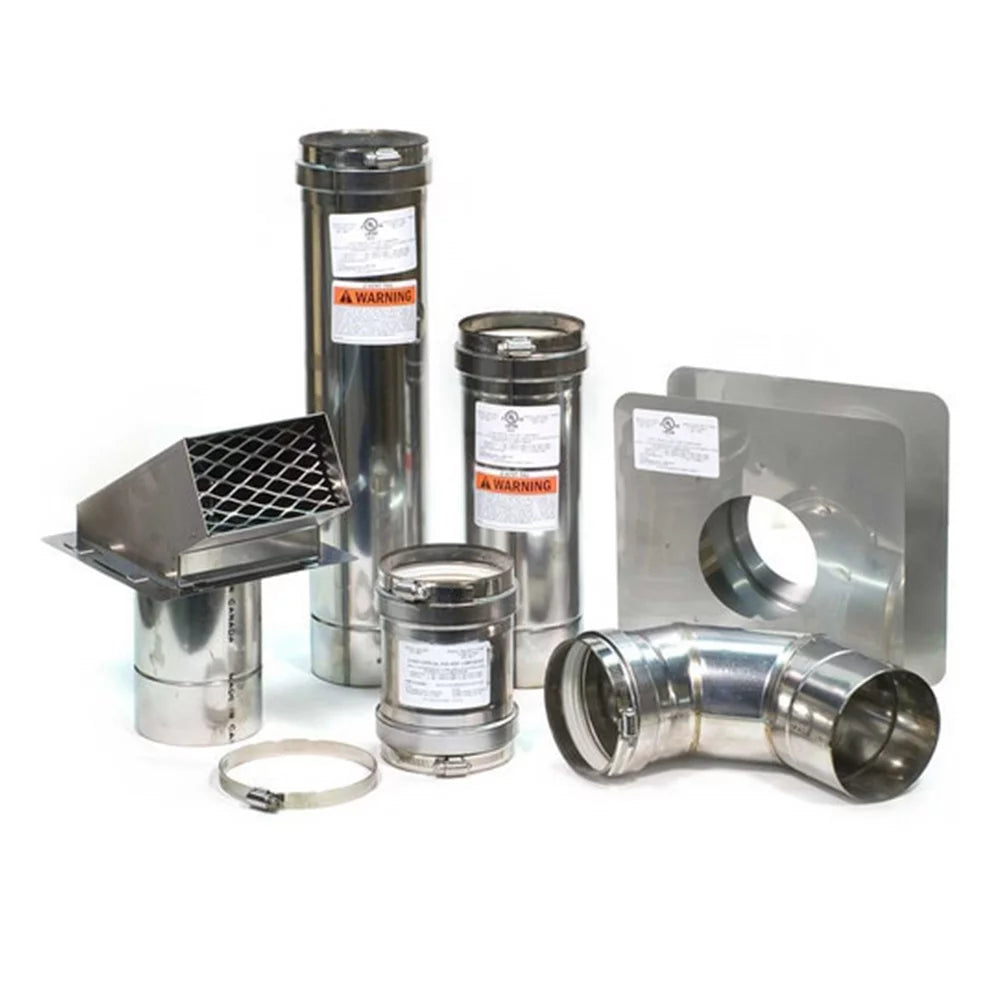 4" Horizontal Stainless Steel Water Heater Vent Kit W219