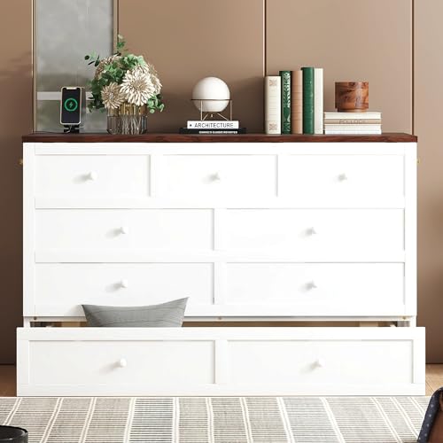 Queen Size Murphy Bed with Storage Drawers L714
