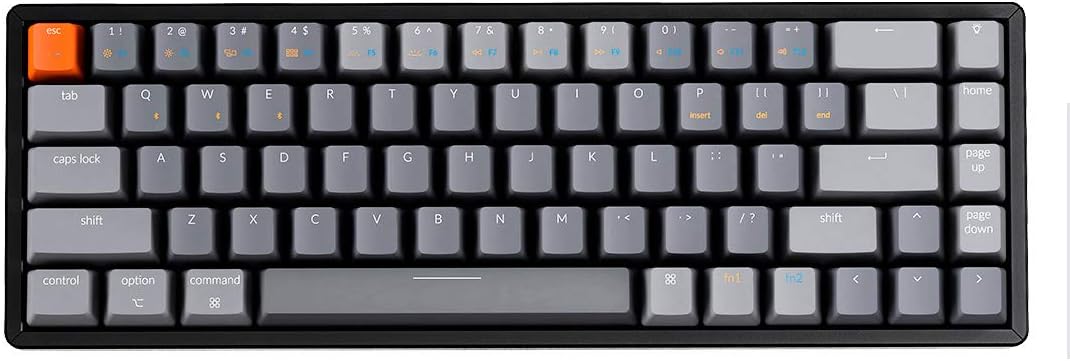68-Key Wireless Bluetooth/USB Wired Mechanical Keyboard with RGB LED Backlit Aluminum Frame U847906