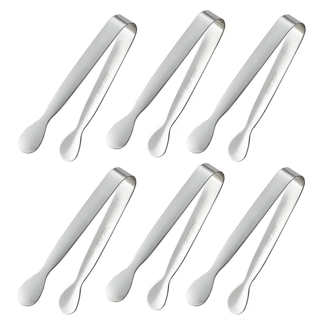 6PCS 4.25Inch Stainless Steel Small Tongs K485346