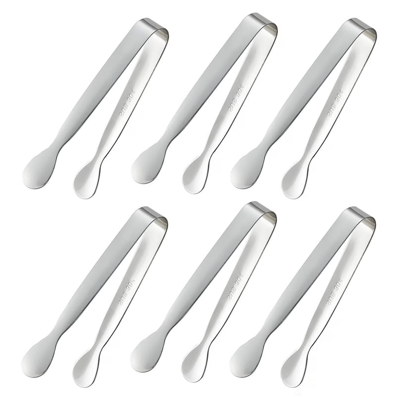 6PCS 4.25Inch Stainless Steel Small Tongs K485346