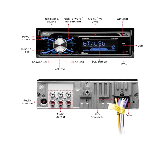 Single Din Bluetooth Car Stereo with 6.5 Inch 2 Way Speakers B85961