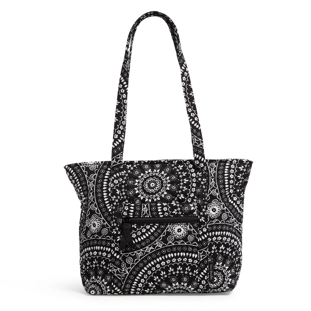 Black Bandana Medallion Recycled Cotton Small Tote Bag X9628