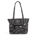 Black Bandana Medallion Recycled Cotton Small Tote Bag X9628