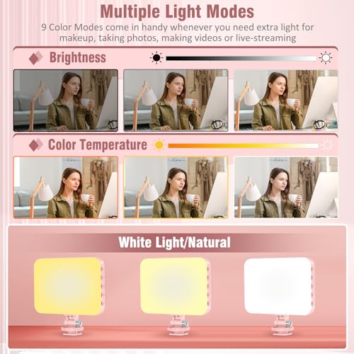 60 LED Portable Selfie Light with Clip & Tripod Adapter Rechargeable 2200mAh Z15368