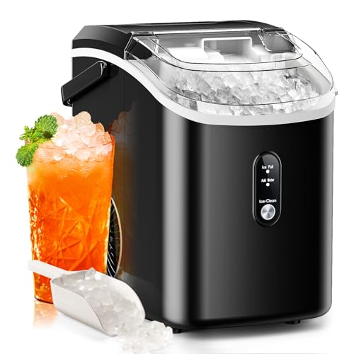 Black Countertop Nugget Ice Maker with Self-Cleaning P30599