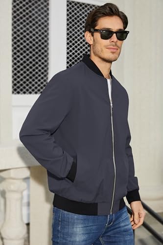 Men's Bomber Jacket Lightweight Full Zip Windbreaker L280543