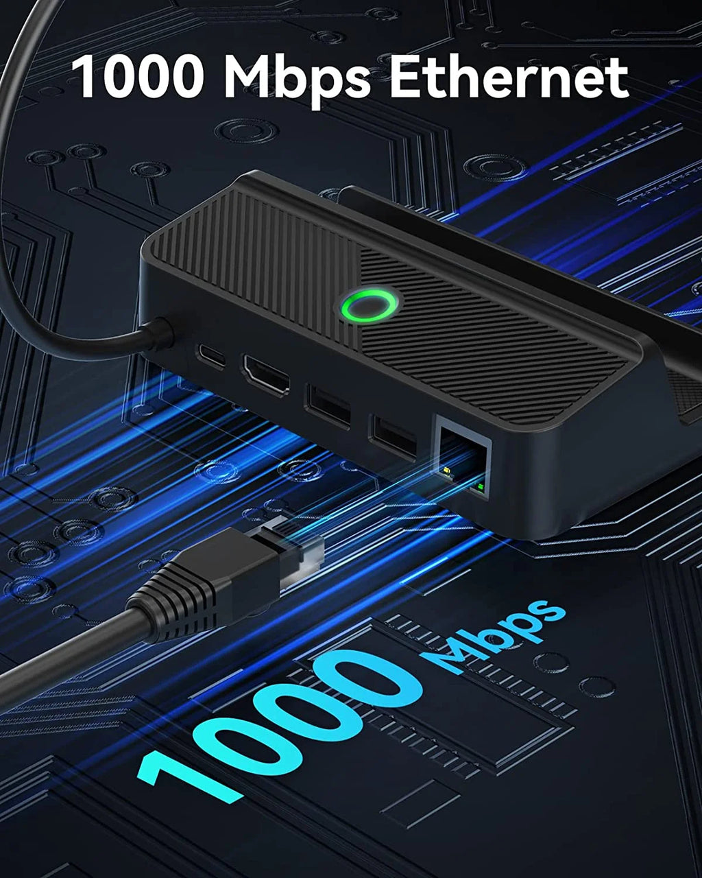 Steam Deck Dock with Gigabit Ethernet, HD 2.0, 2 USB-A, 100W Charging Port Q8117