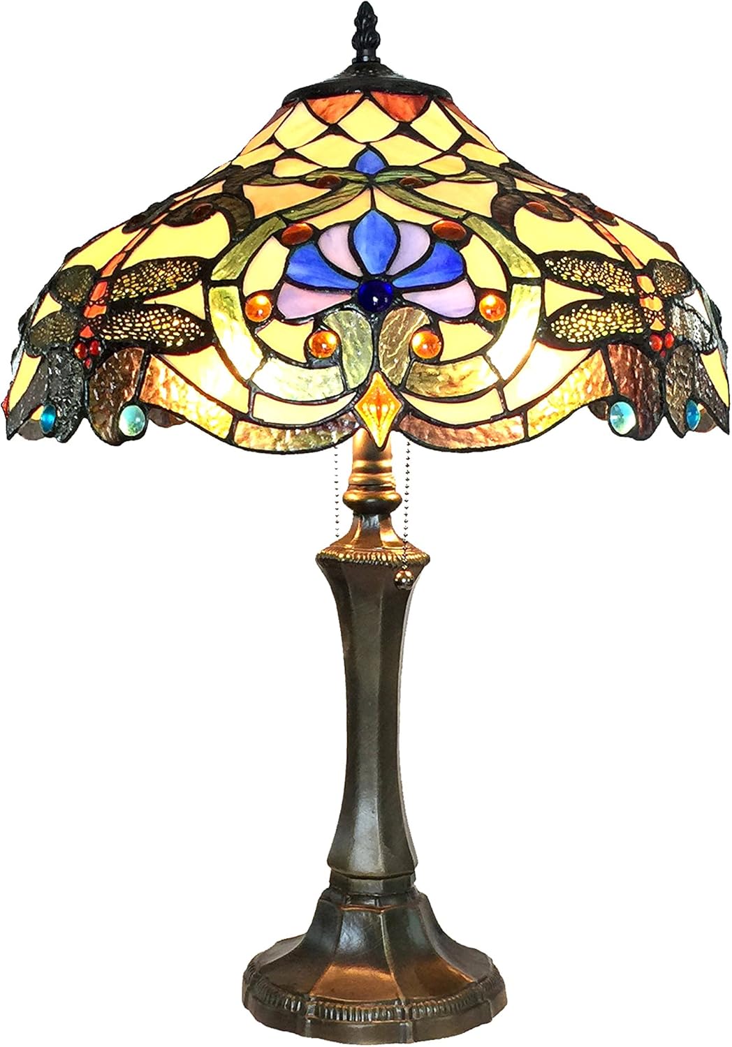 2 Light Dragonfly Table Lamp 17" Shade Q559