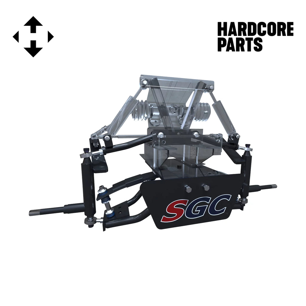 6” Heavy Duty Double A-Arm Suspension Lift Kit for Club Car DS Golf Cart with 12" Machined/Gunmetal Wheels and 23"x10.5"-12" All-Terrain Tires Y92338