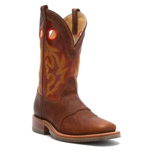 Brown Wide Square Toe Men's Boots E6813