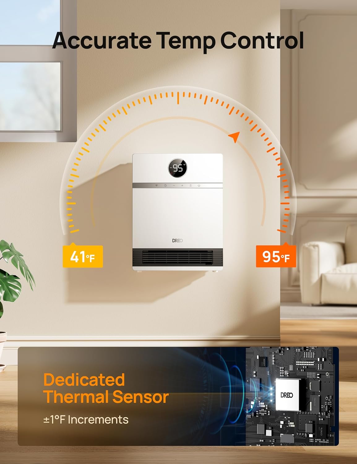 IP24 Electric PTC Space Heater with Remote Control G784
