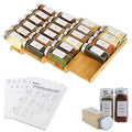 Bamboo 4 Tier Spice Drawer Organizer with 28 Spice Jars G7428
