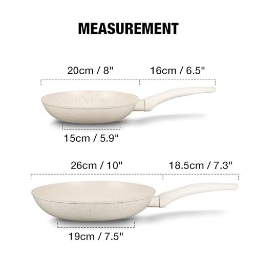 White 10 Inch Nonstick Marble Frying Pan I726