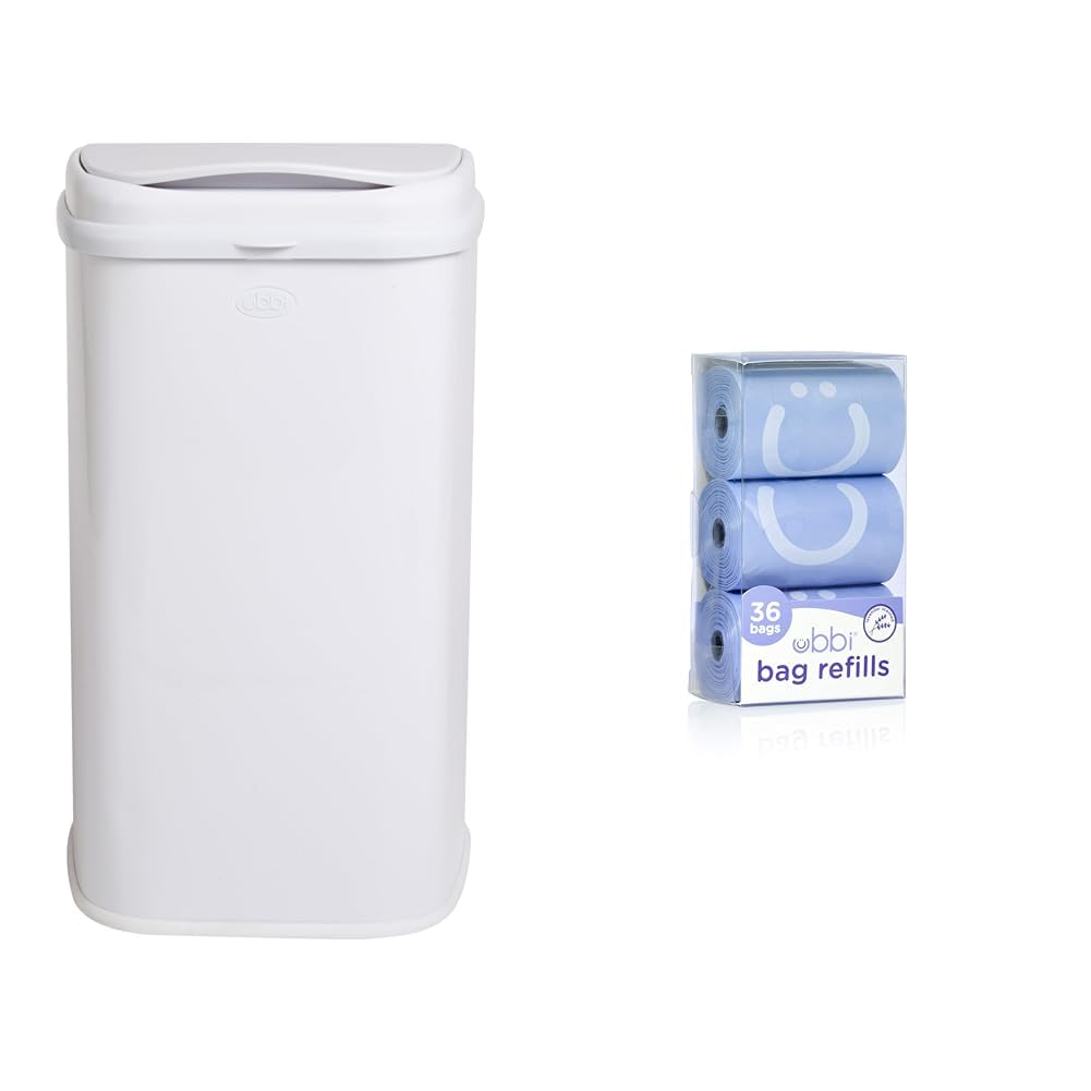 Stainless Steel Lavender Scented Diaper Pail with 36 Refill Bags N208