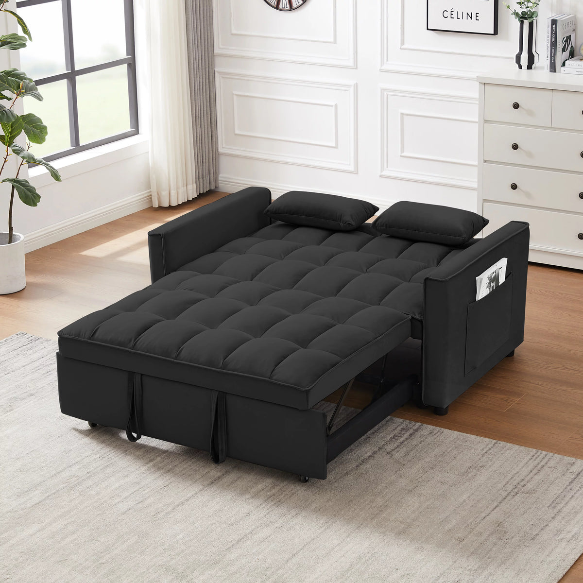 Modern Velvet Convertible Sofa Bed O4327