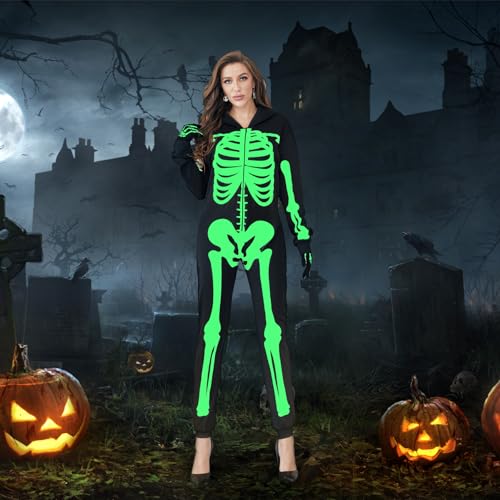 Black Skeleton Onesie Bodysuit with Gloves K13483