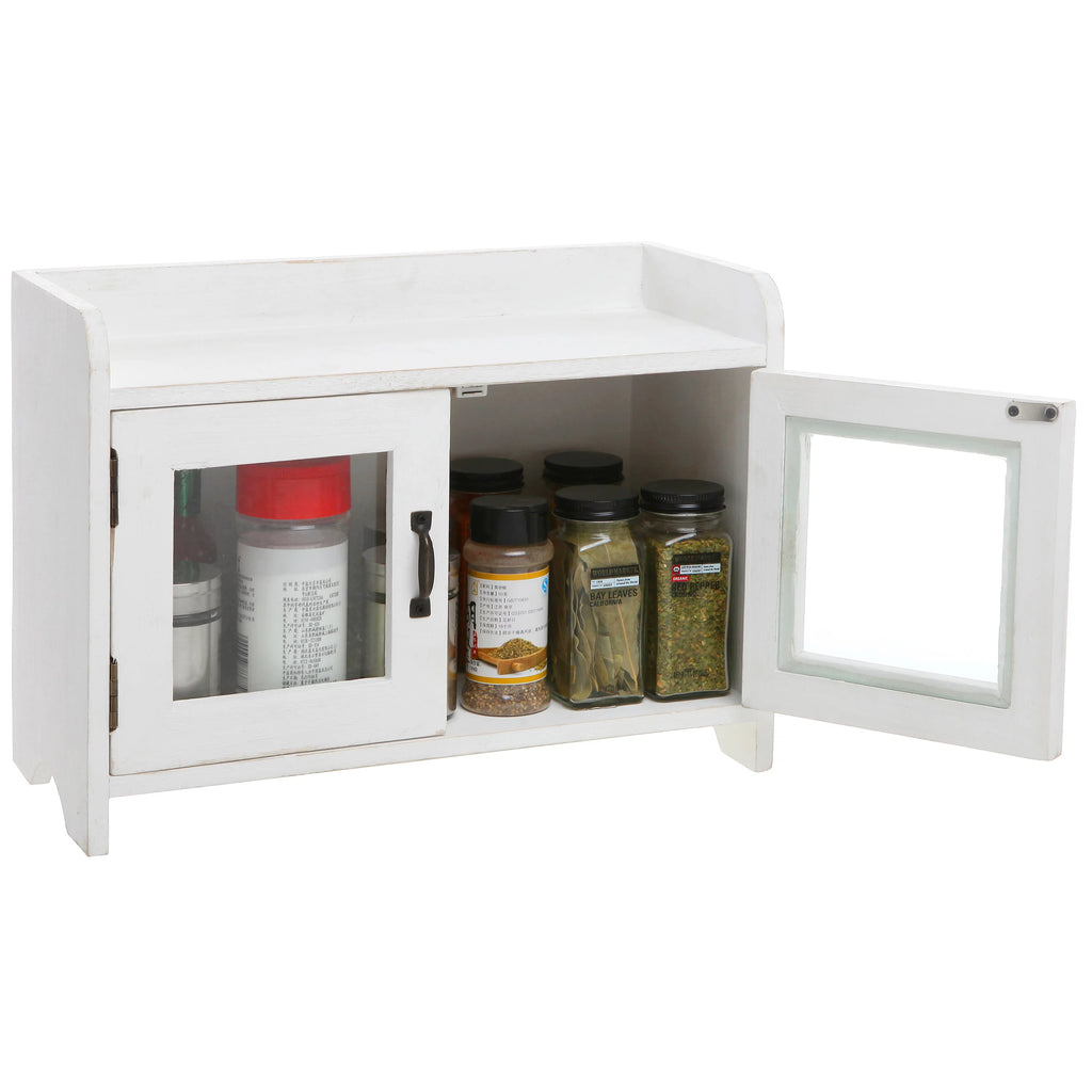 Antique White Wood Cabinet Organizer C6525