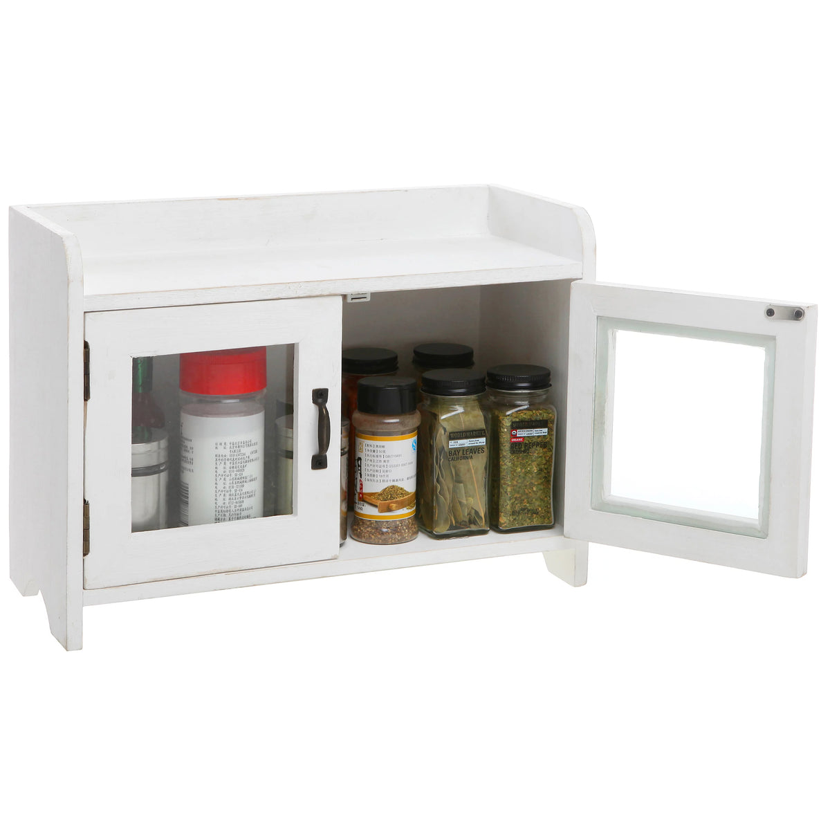 Antique White Wood Cabinet Organizer C6525
