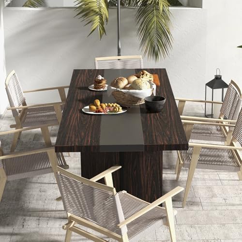 Brown Rectangle Large Wood Dining Table R687781