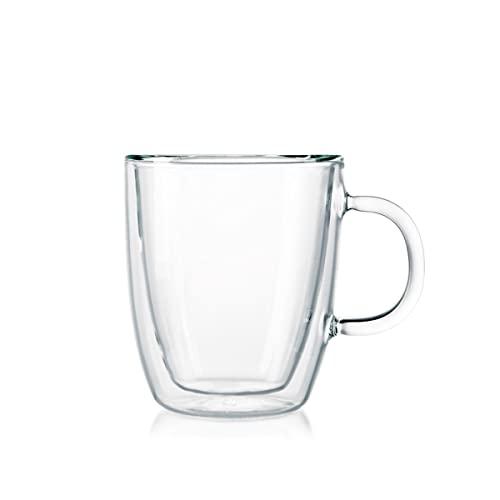 10oz Double Wall Insulated Glass Mug Set of 2 J74487