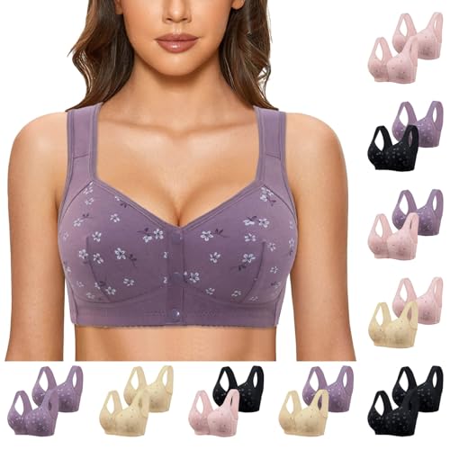 2 Pack Front Closure Wireless Lace Bra F217