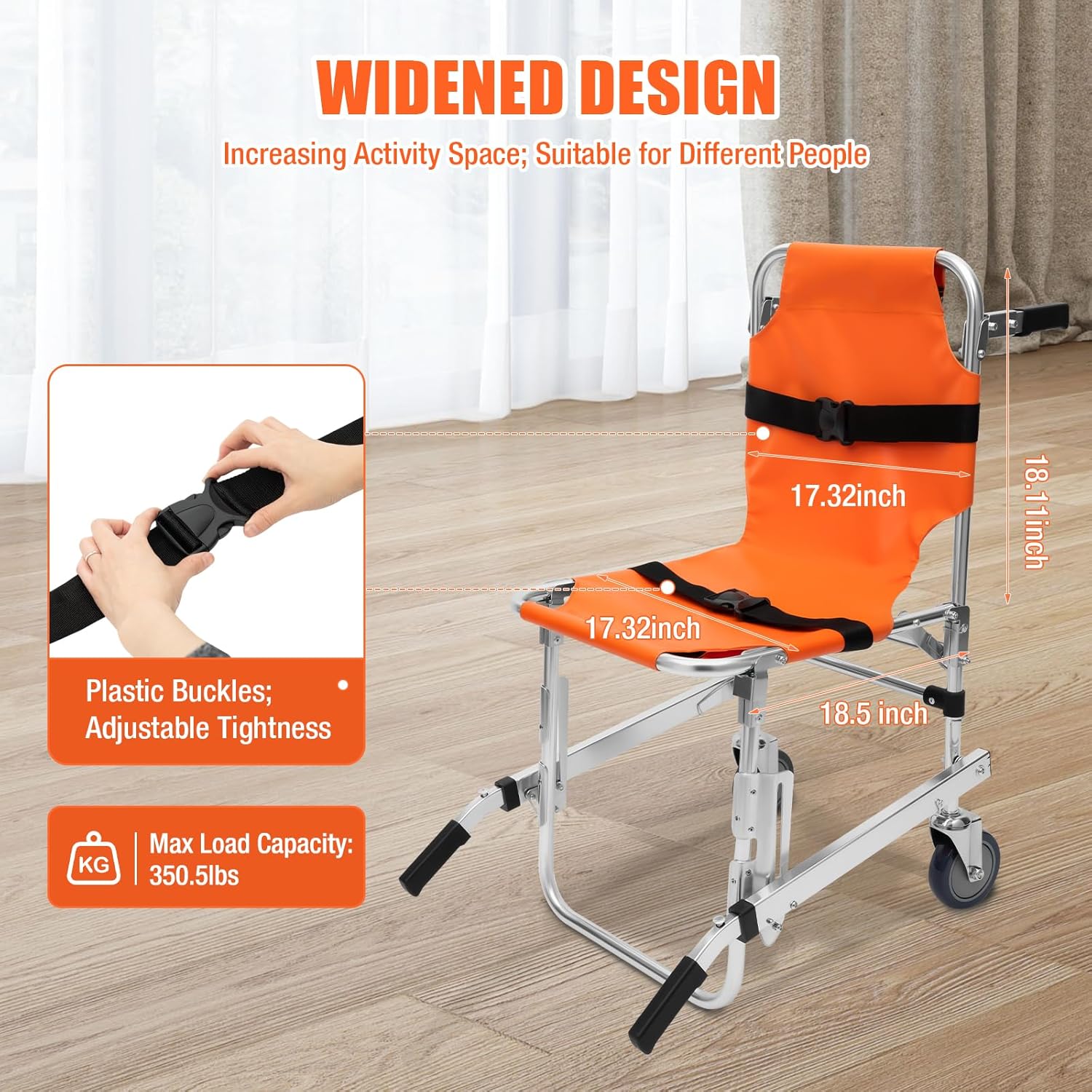 Orange Foldable Transport Wheelchair T56898