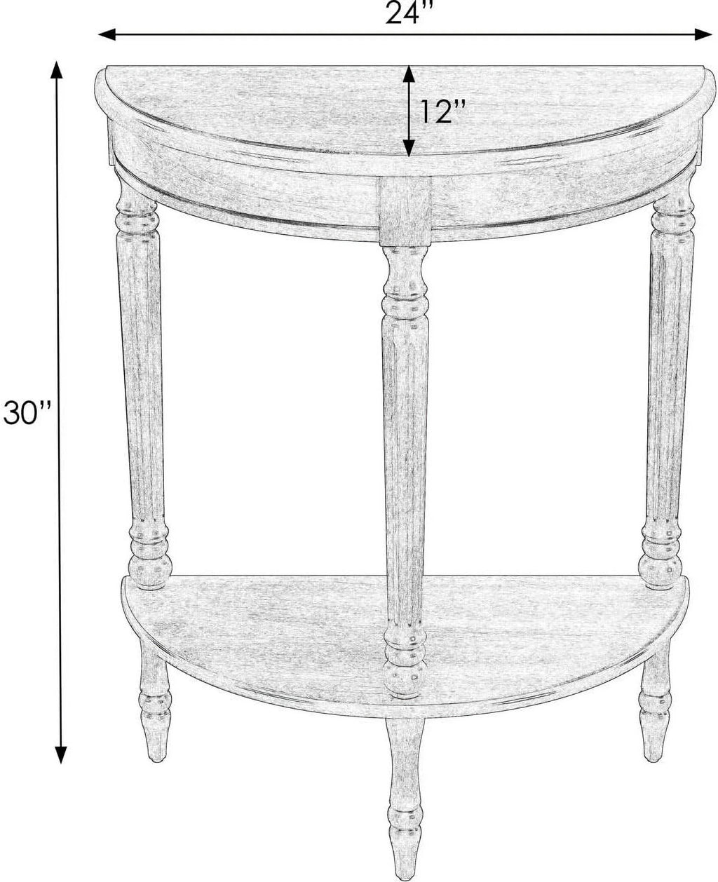 Cherry Brown Demilune Console Table O13665