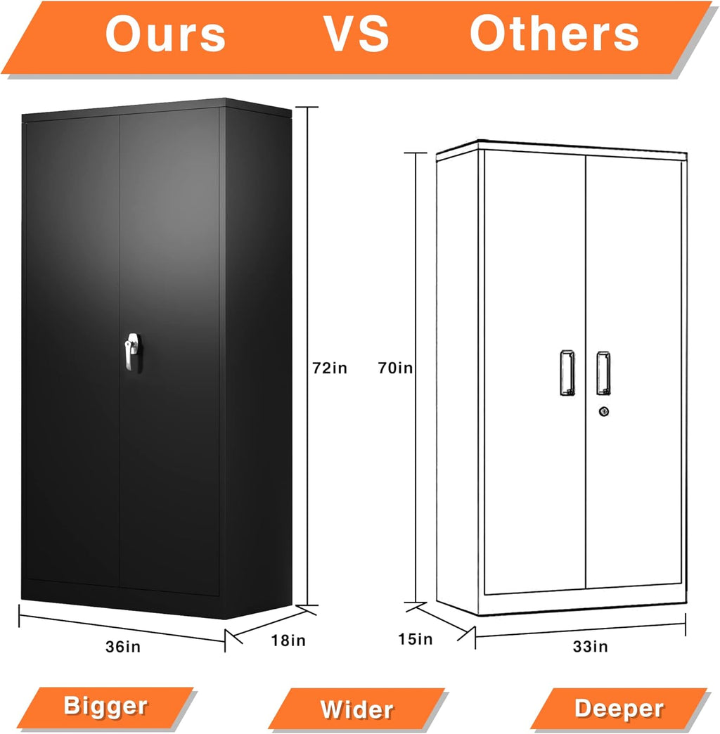 72'' Metal Storage Cabinet with 4 Adjustable Shelves C763461