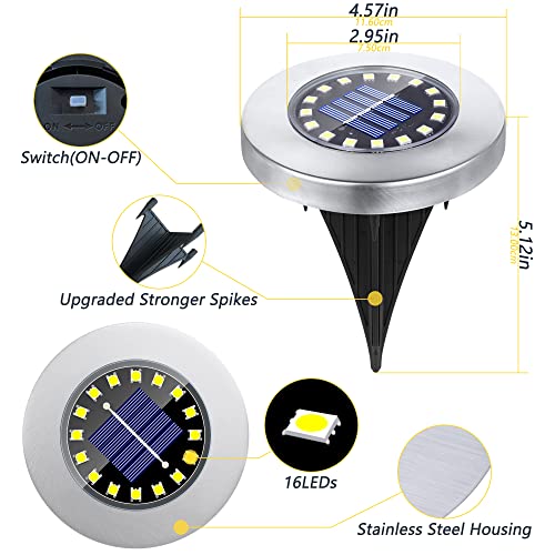 16 Pack Warm Light Solar Ground Lights E24451