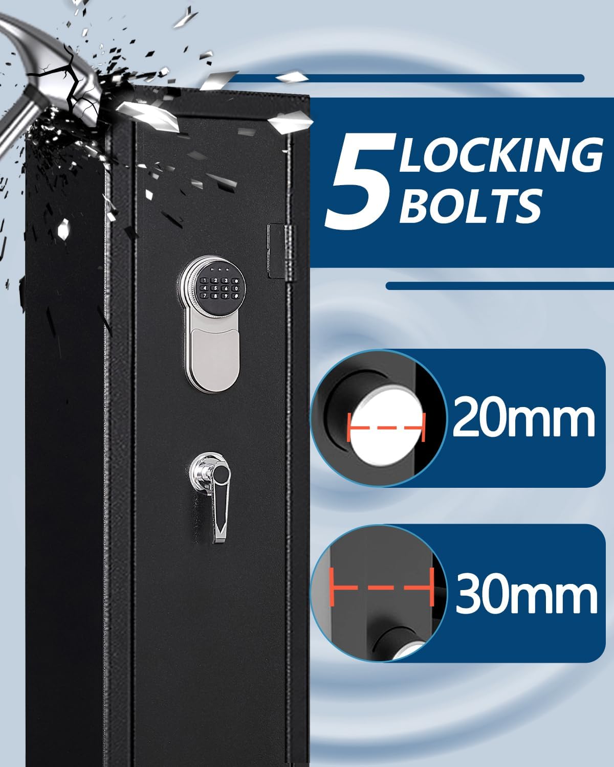 5-6 Gun Safe with Removable Shelfs and 3 Pistol Pocket S20134