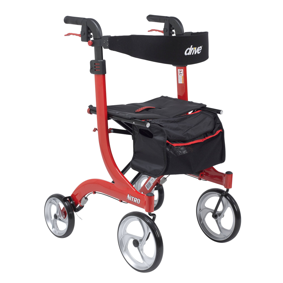 Red Tall Rollator Walker D779