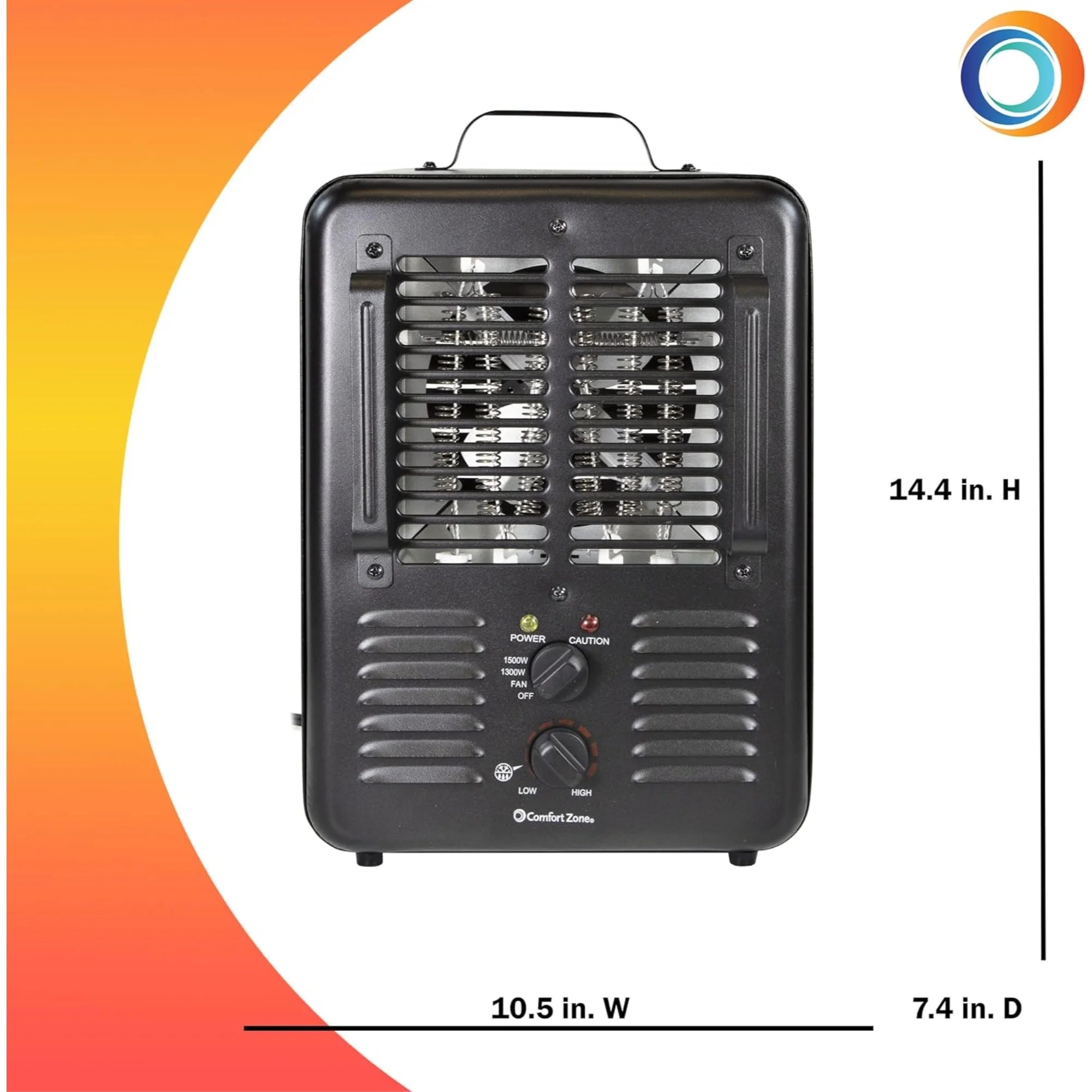 1,500-Watt Black Electric Utility Heater K445