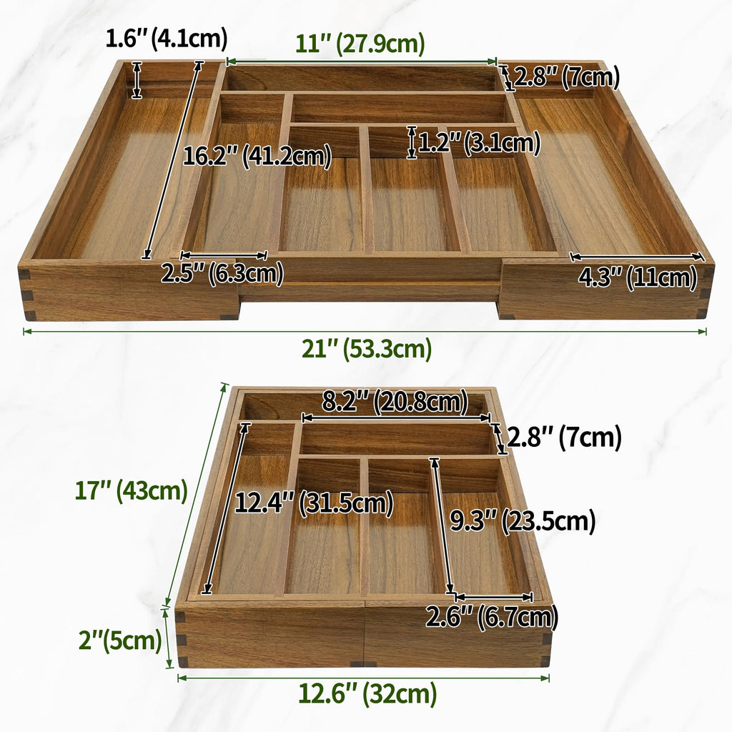 Acacia 8 Compartment Cutlery Tray Organizer F645597