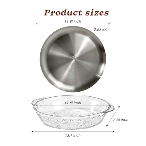 3 Set 11.8" Metal Chilled Serving Tray with Ice Serving Bowl R58304
