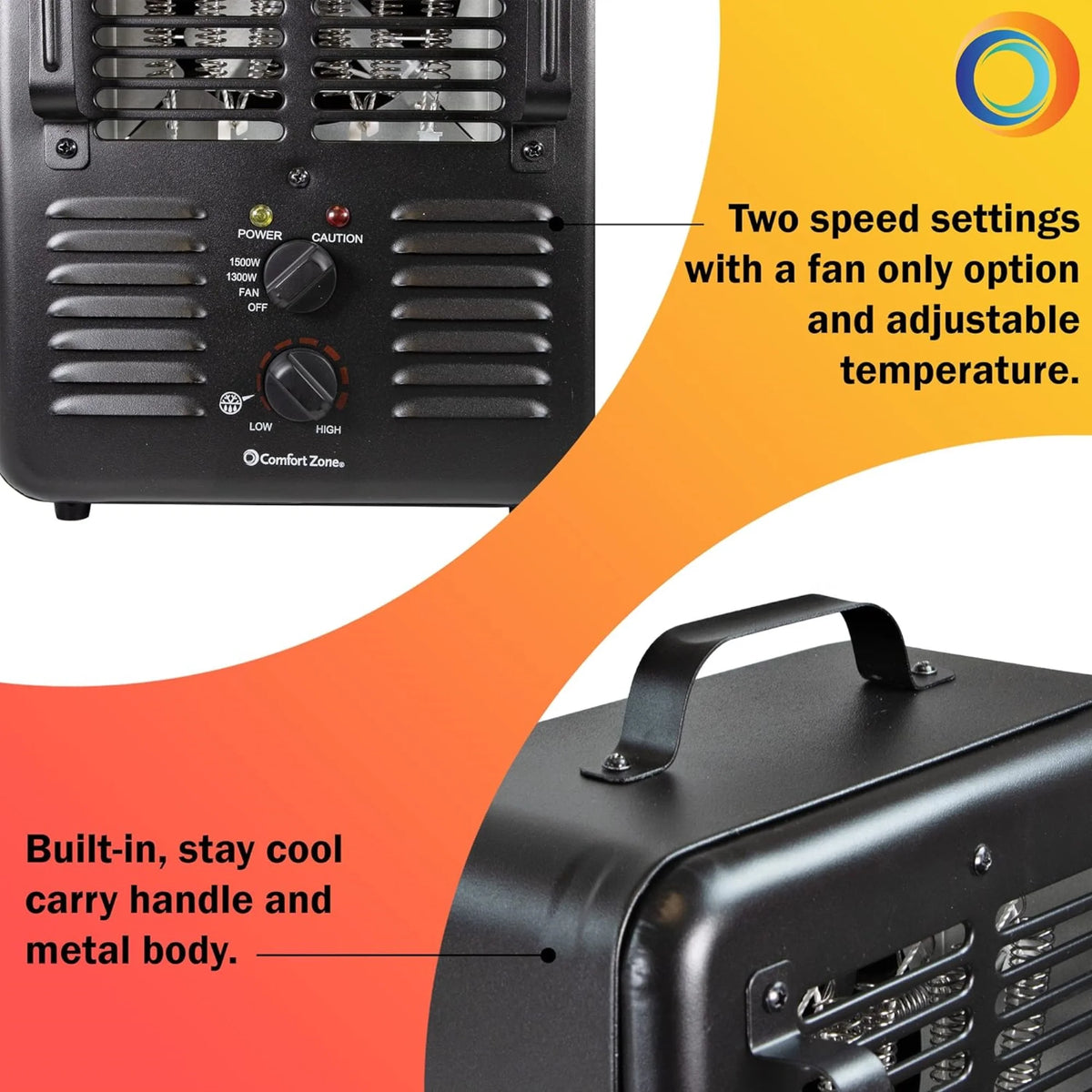 1,500-Watt Black Electric Utility Heater K445