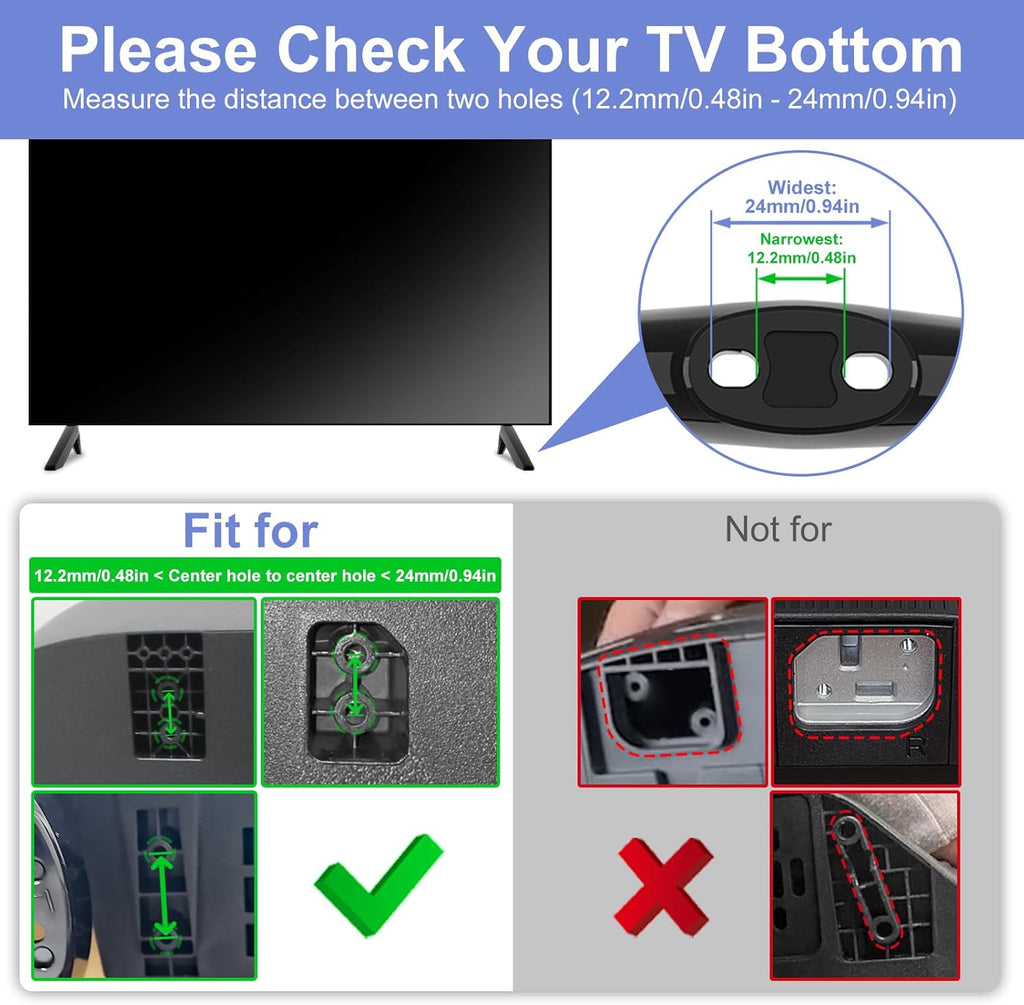Black TV Stand Legs Replacement with Screws D64015