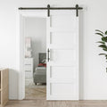White 5 Panel Sliding Barn Door with 6ft Hardware Kit T48970