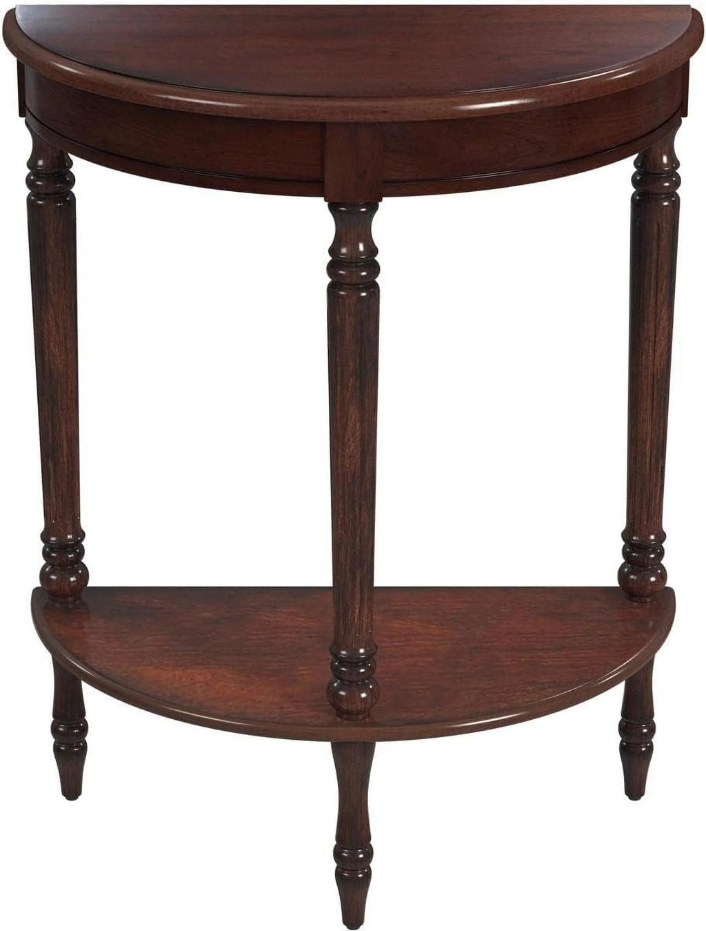 Cherry Brown Demilune Console Table O13665