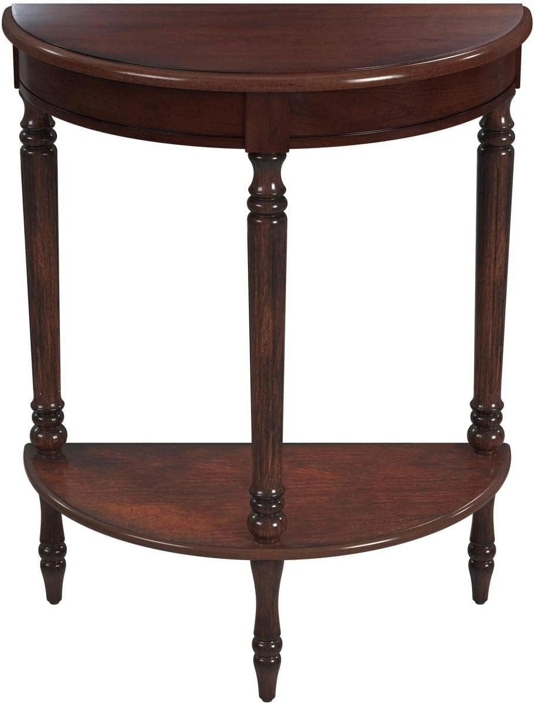 Cherry Brown Demilune Console Table O13665